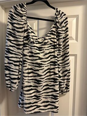 South Moon Under Black and White Zebra Print Mini Dress